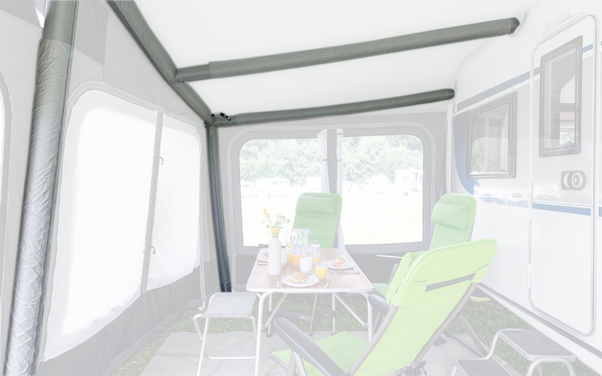 Reserveslange-sett for Vicenza Air All Season campingvognfortelt i grått, sett forfra