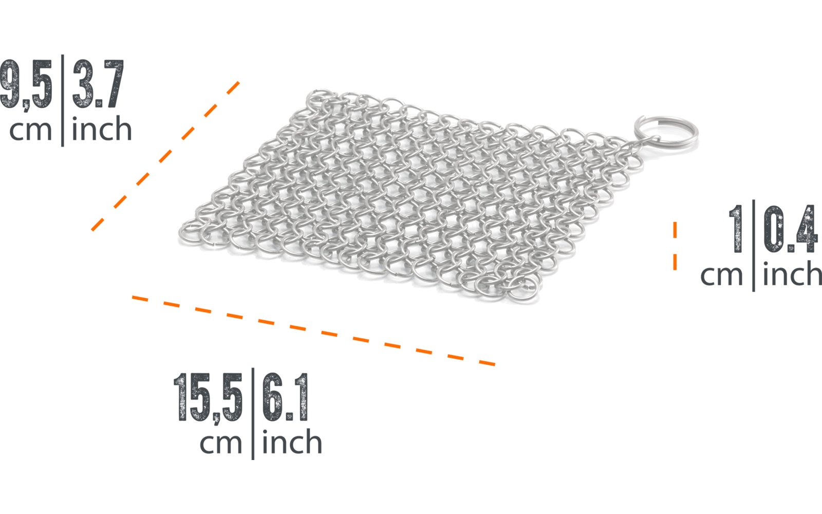 Ringrenser for støpejern og smijernn 12,5 cm - Petromax detalj av rustfrie stålringer