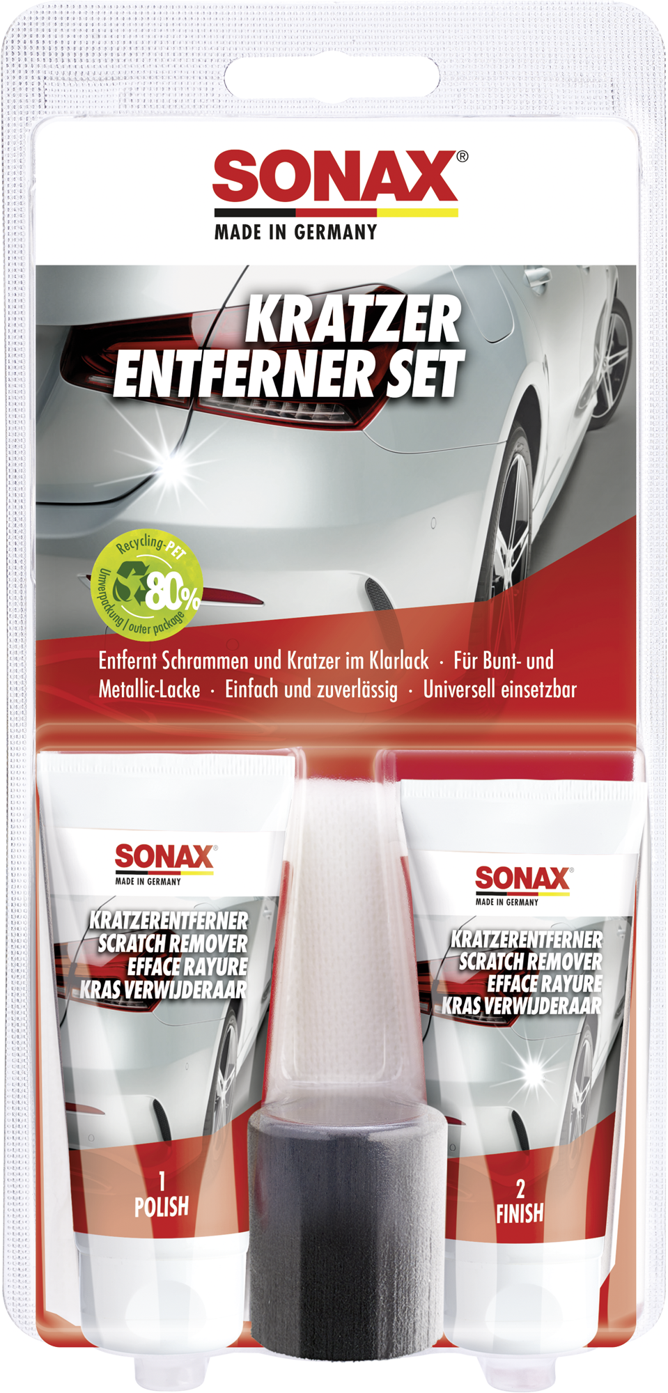 Ripefjerningssett for klarlakk, polish og finish 2x25 ml - Sonax fra forfra