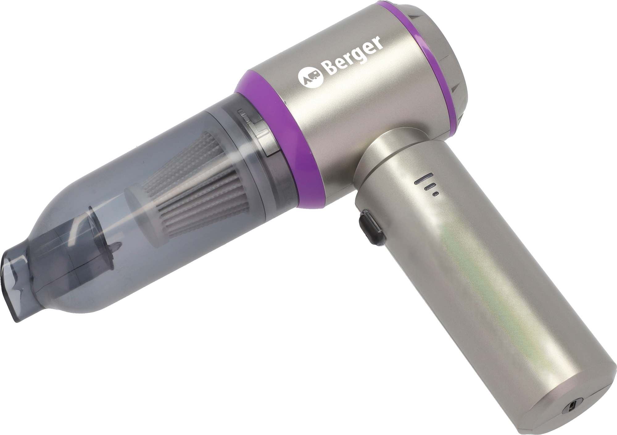 RoadDust håndstøvsuger med USB-C lading forfra