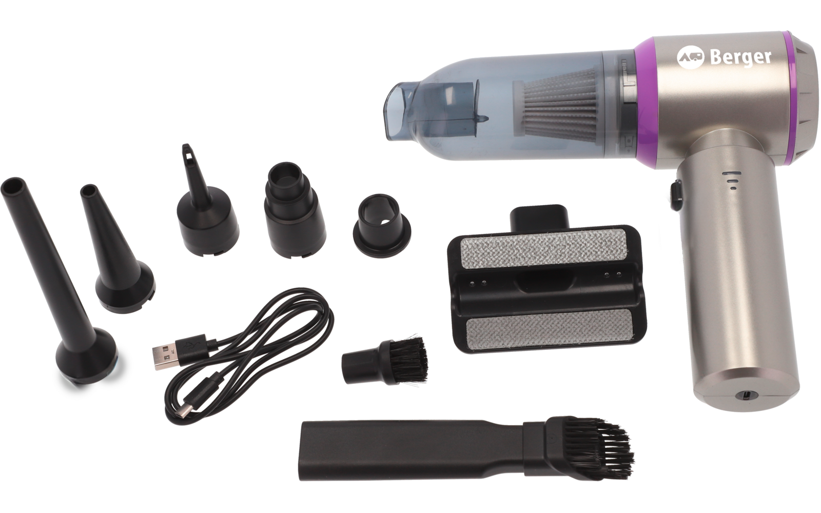 RoadDust håndstøvsuger med USB-C lading bakside