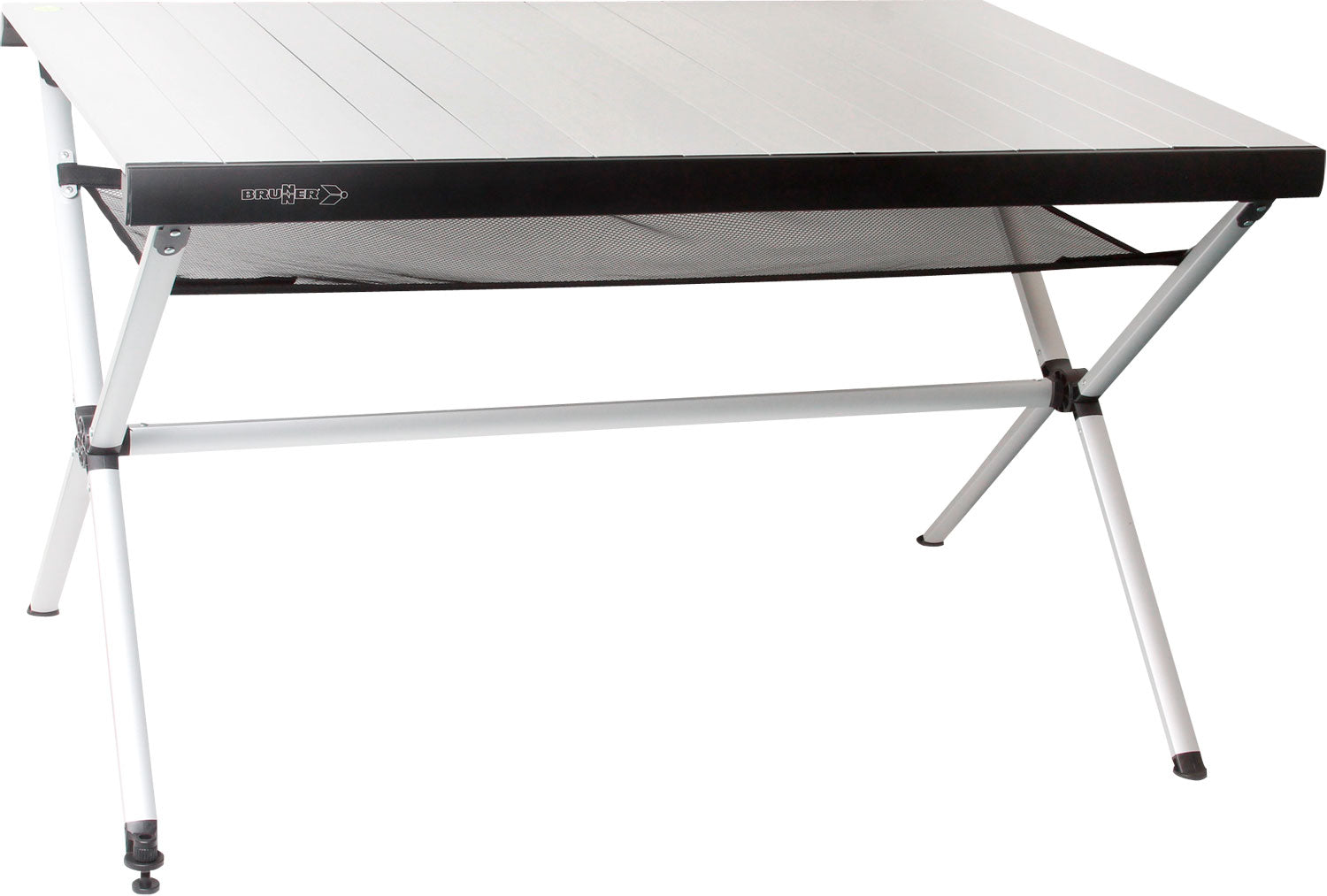 Rullbart campingbord Accelerate 4 120x80 cm aluminium sett forfra
