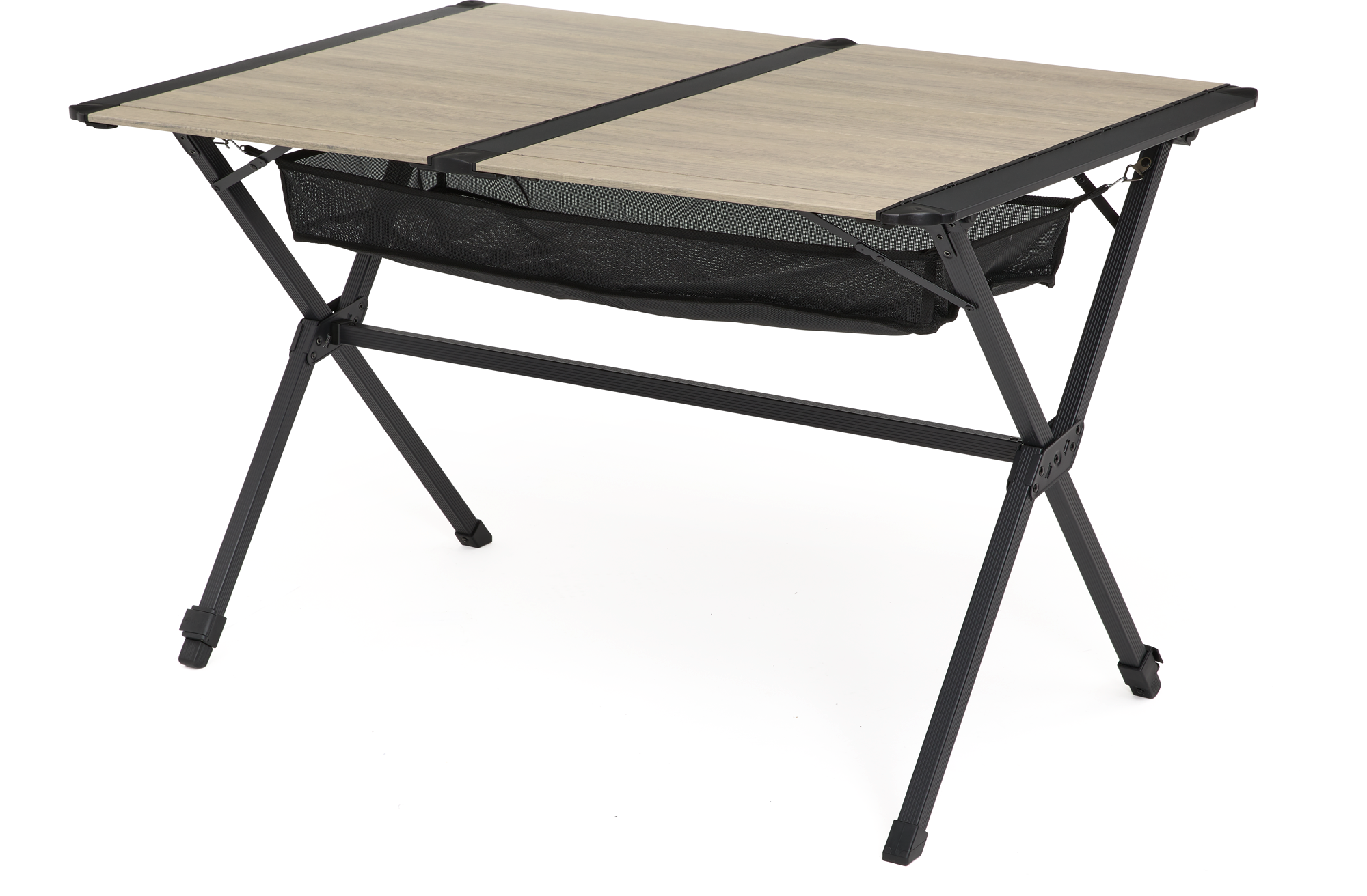 Rullbart campingbord Calais aluminium 115 x 72 cm forfra