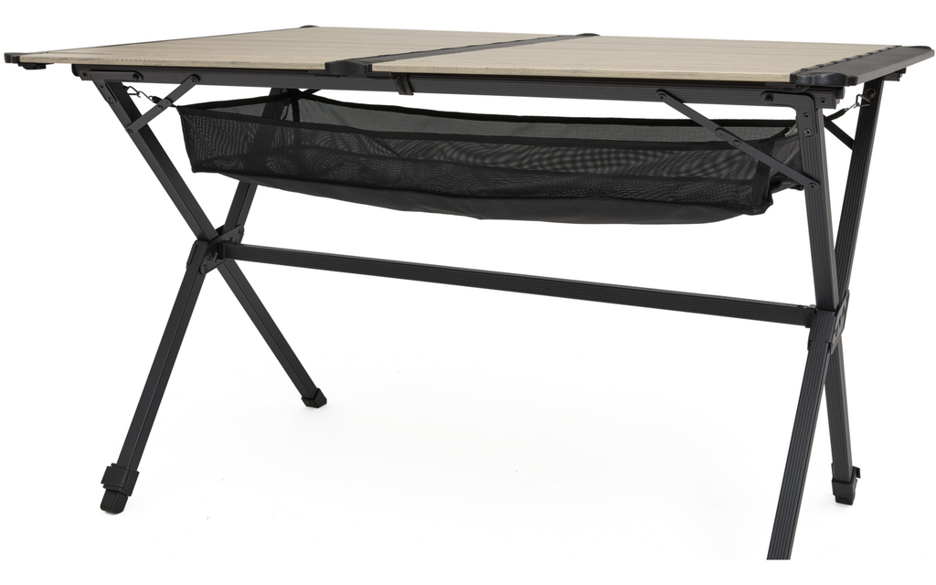 Rullbart campingbord Calais aluminium 115 x 72 cm bakside