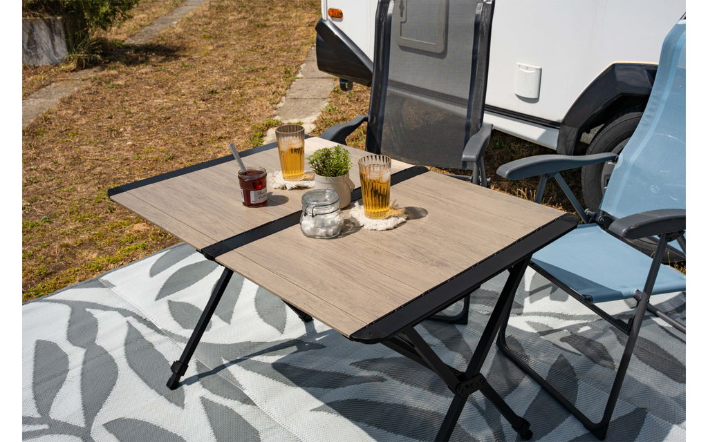 Rullbart campingbord Calais aluminium 115 x 72 cm aluminiumsrør 25 mm