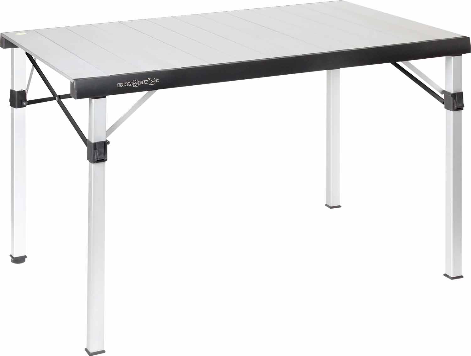 Rullbart campingbord Titanium Quadra 4 NG 120,5x70 cm fra Brunner, vist forfra