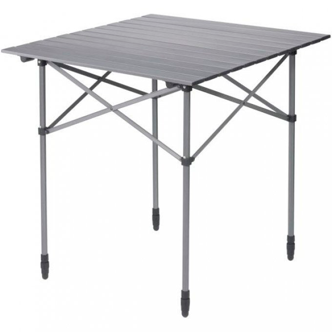 Rullbart campingbord Velino aluminium 70 x 70 cm forfra
