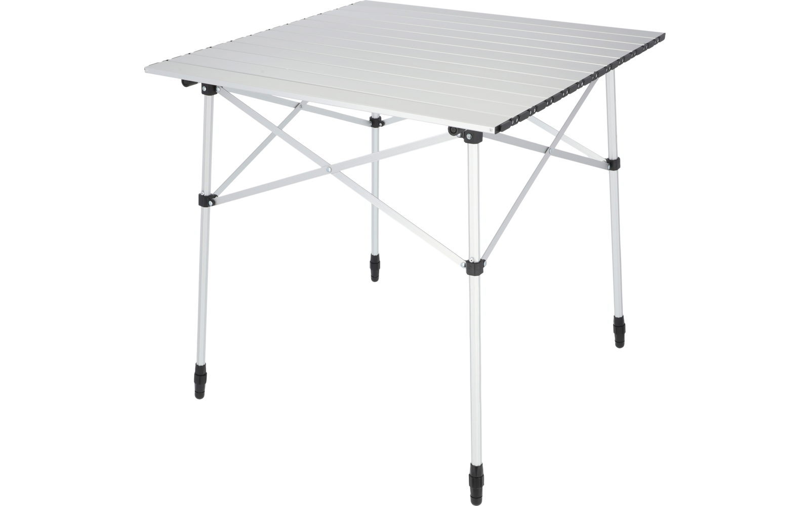 Rullbart campingbord Velino aluminium 70 x 70 cm detalj av aluminiumsramme