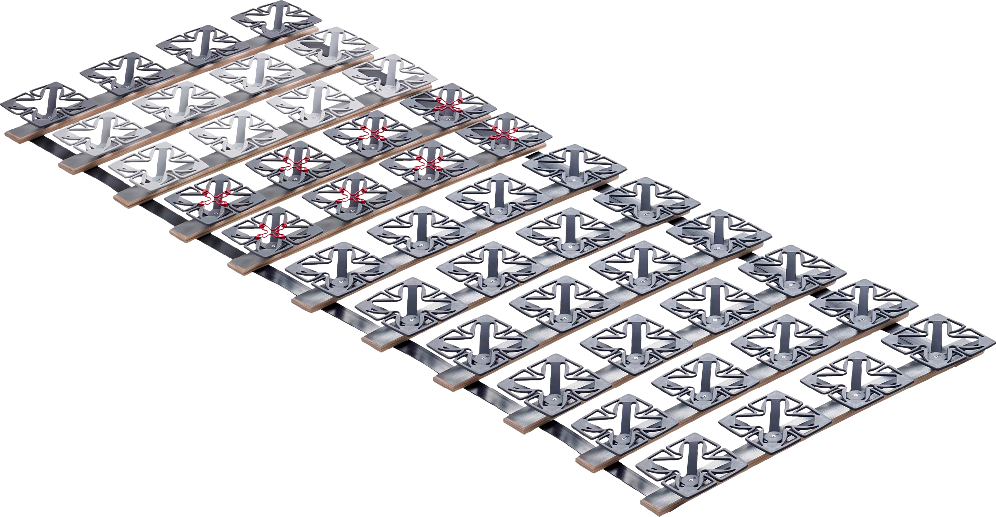 Rullbart sengesystem med fjærelementer 200x80 cm 8,1 kg - Froli forfra