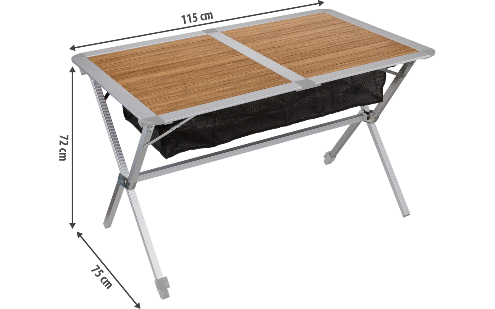 Rullbord Nera bambus aluminium detalj av bordplate