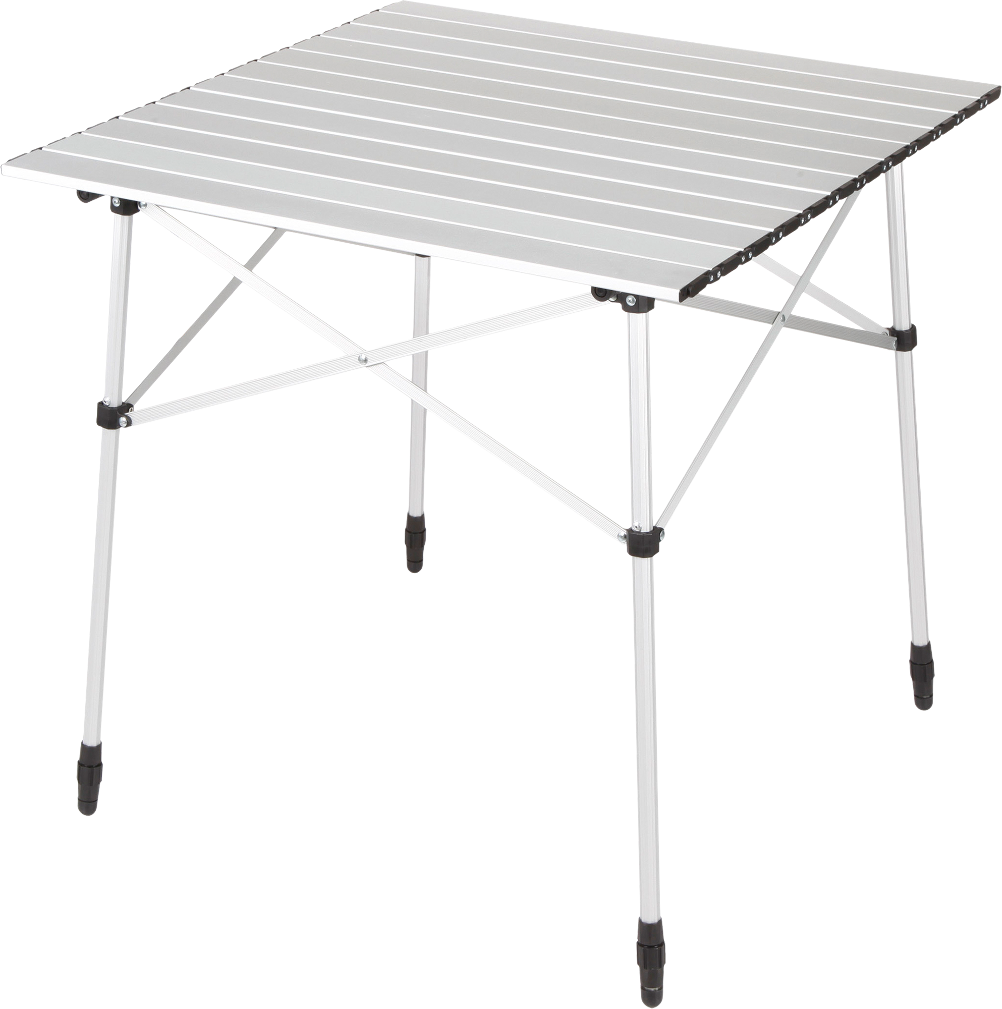 Rullbord Sevilla aluminium 70 x 70 cm fra High Peak sett forfra