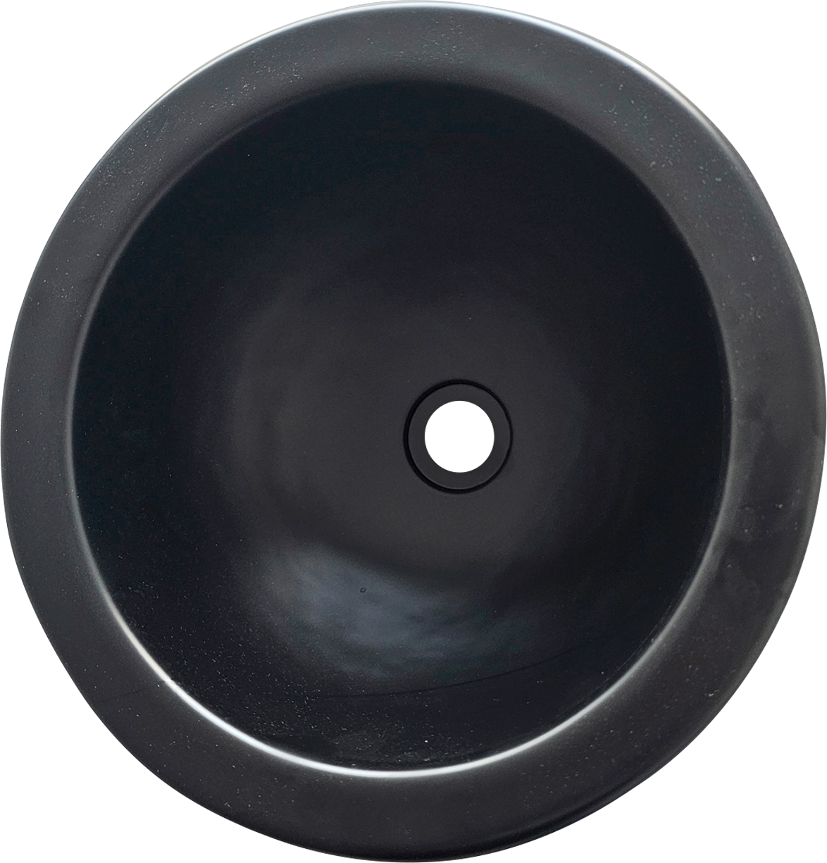 Rund innfelt vask matt svart 29 cm for campingvogn - Comet forfra