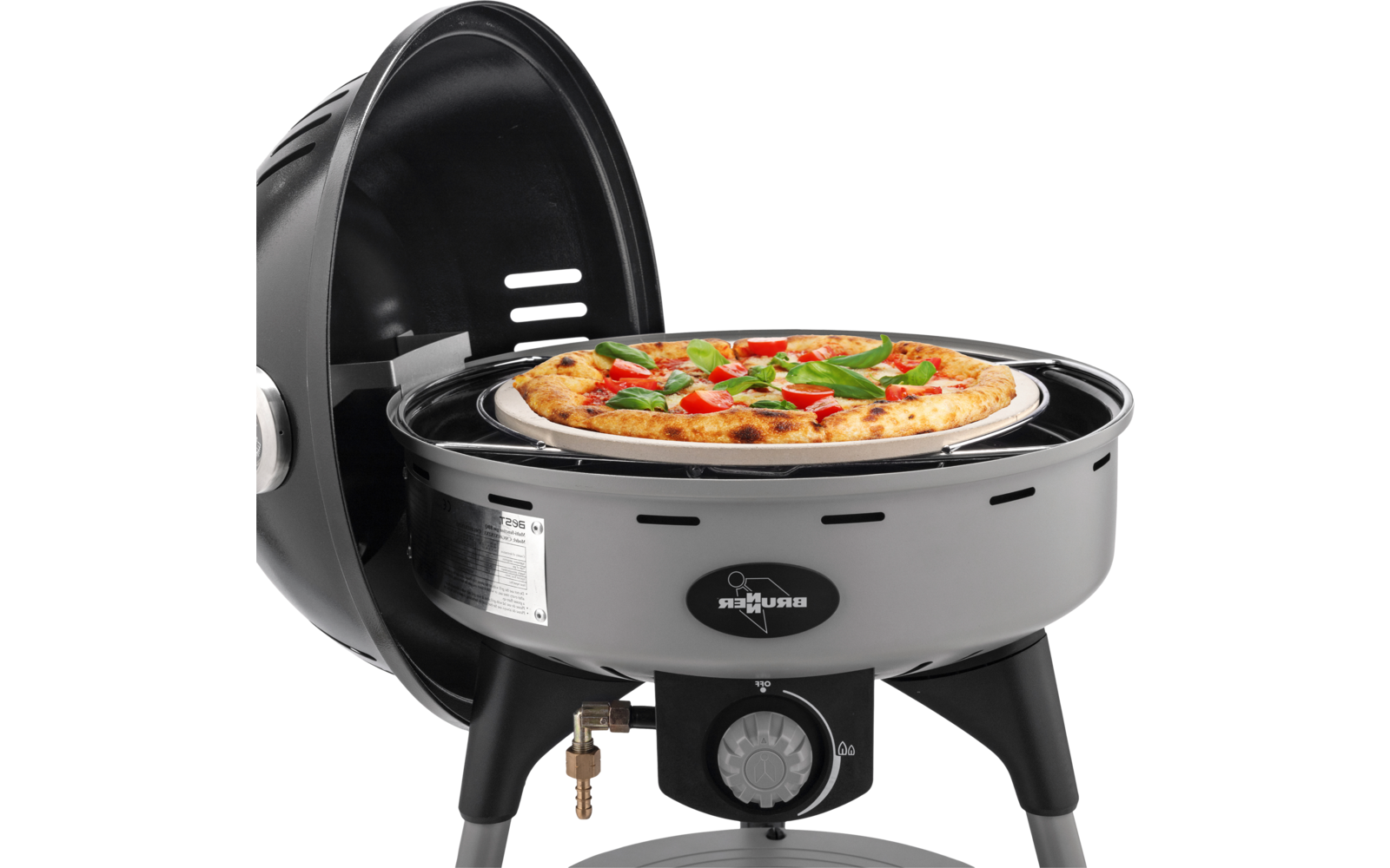 Rund pizzastein i cordierit for BBQruiser grill nærbilde