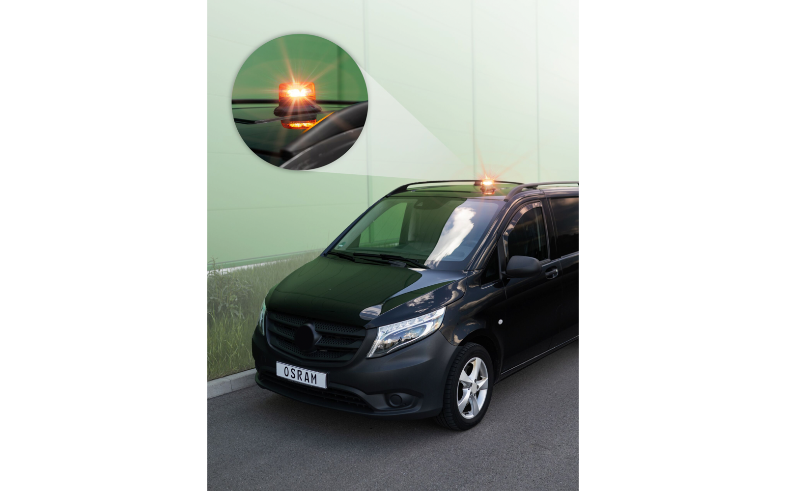 Rundtlysende varsellykt LIGHTsignal LED 3-bolts gul - Osram med monteringsmateriale