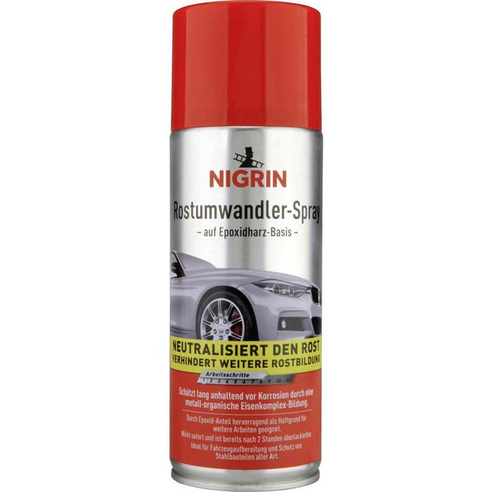 Rustomvandler-spray 400 ml med korrosjonsbeskyttelse - Nigrin for rustbeskyttelse