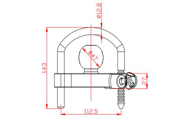 Safety Universal tyverisikring for kulekoblinger oransje bakside