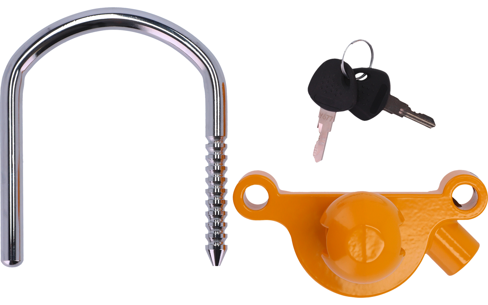Montert Safety Universal tyverisikring for kulekoblinger oransje på tilhenger