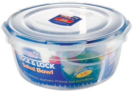 Salatbolle Classic med lokk 3,4 l BPA-fri Lock&Lock forfra
