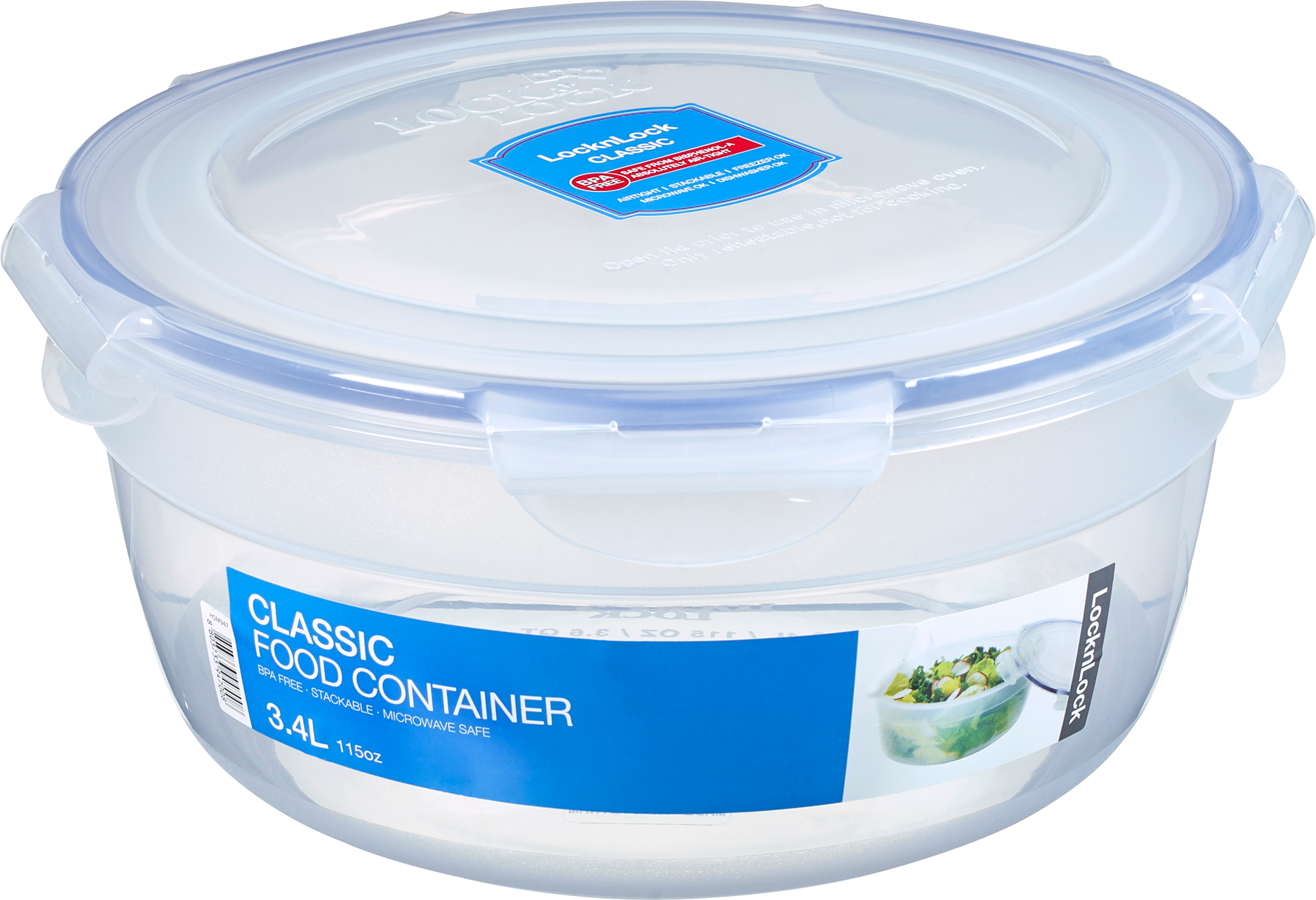Salatbolle Classic med sikkerhetslås 3,4 l - LocknLock for trygg transport