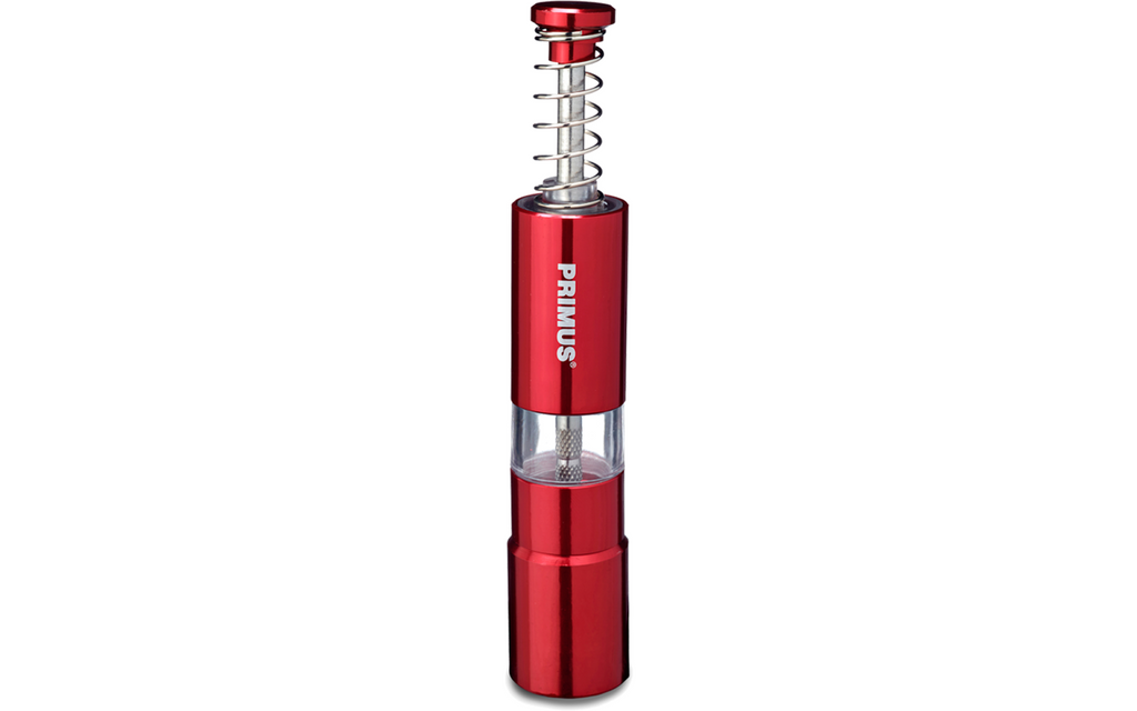 Salt- og pepperkvern sett 2-pack i aluminium rød/svart - Primus bakside