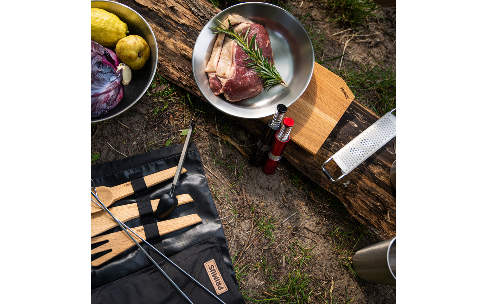 Salt- og pepperkvern sett 2-pack i aluminium rød/svart - Primus ved campingutstyr