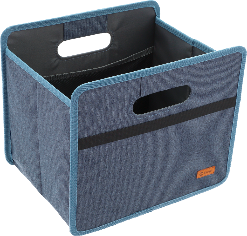 Sammenleggbar boks Milo Maxi 20 l blå/svart 600D polyester forfra