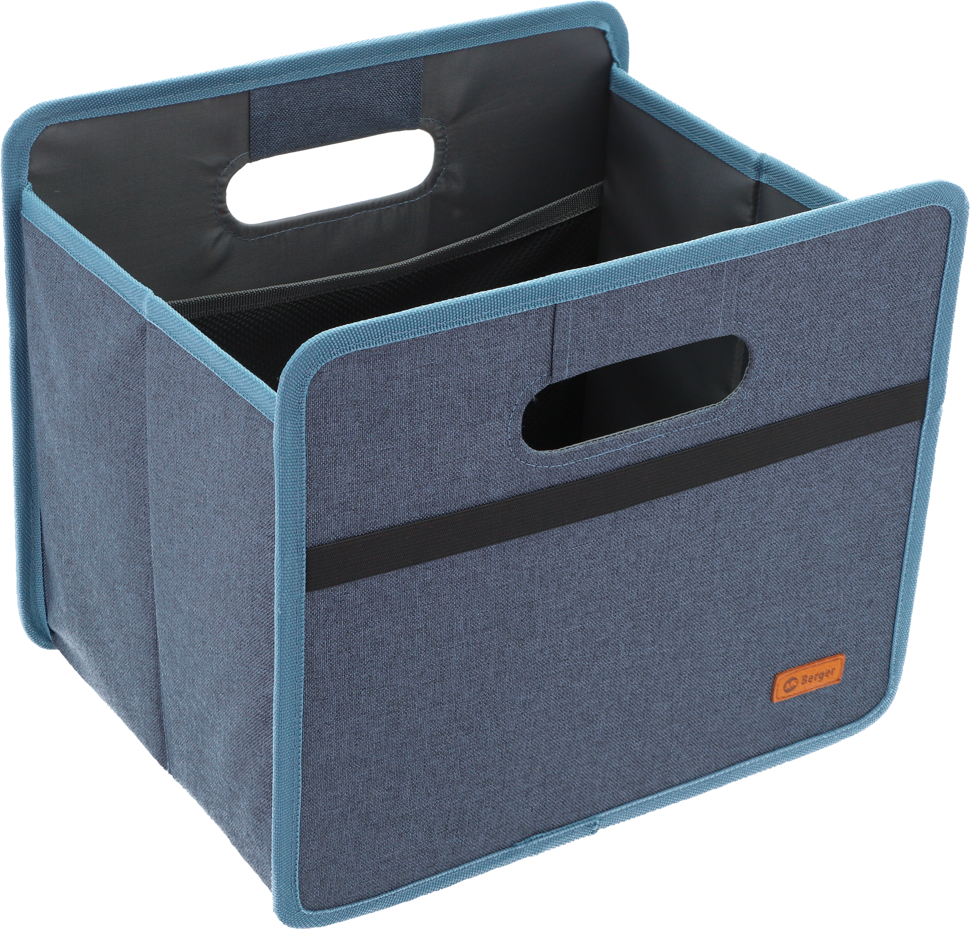 Sammenleggbar boks Milo Maxi 20 l blå/svart 600D polyester forfra