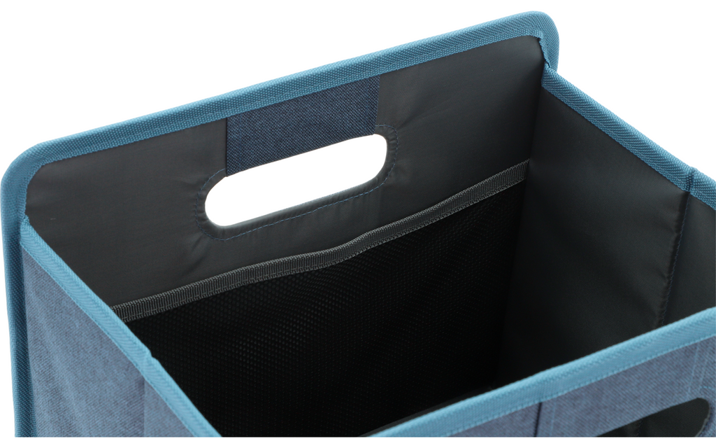 Detalj av sammenleggbar boks Milo Maxi 20 l blå/svart 600D polyester