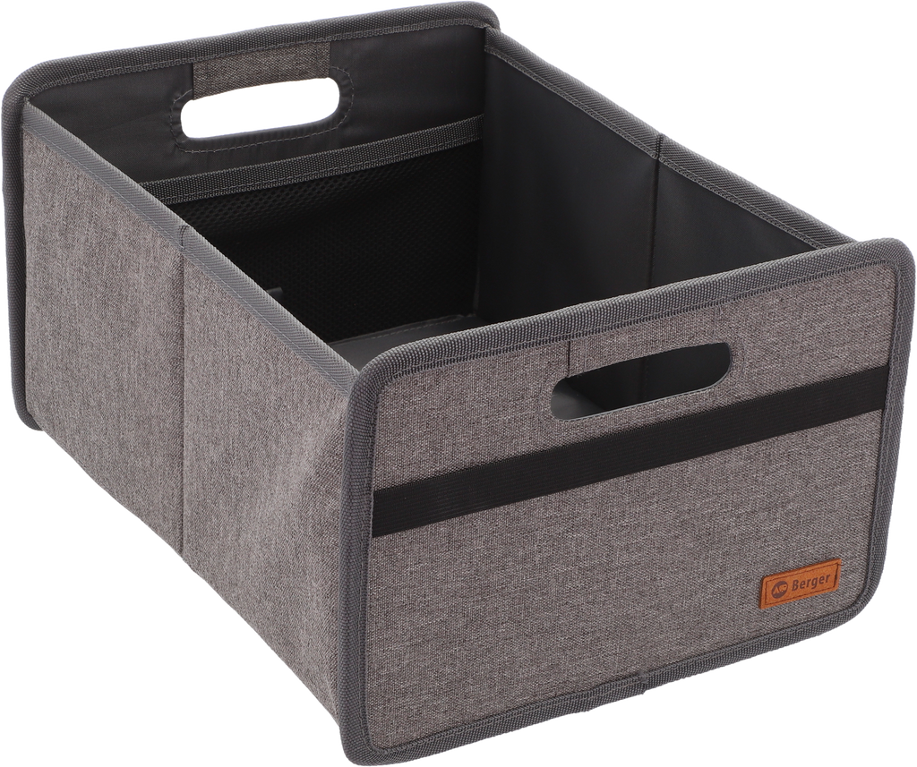 Sammenleggbar boks Milo Midi Low 15 l grå/svart 600D polyester forfra