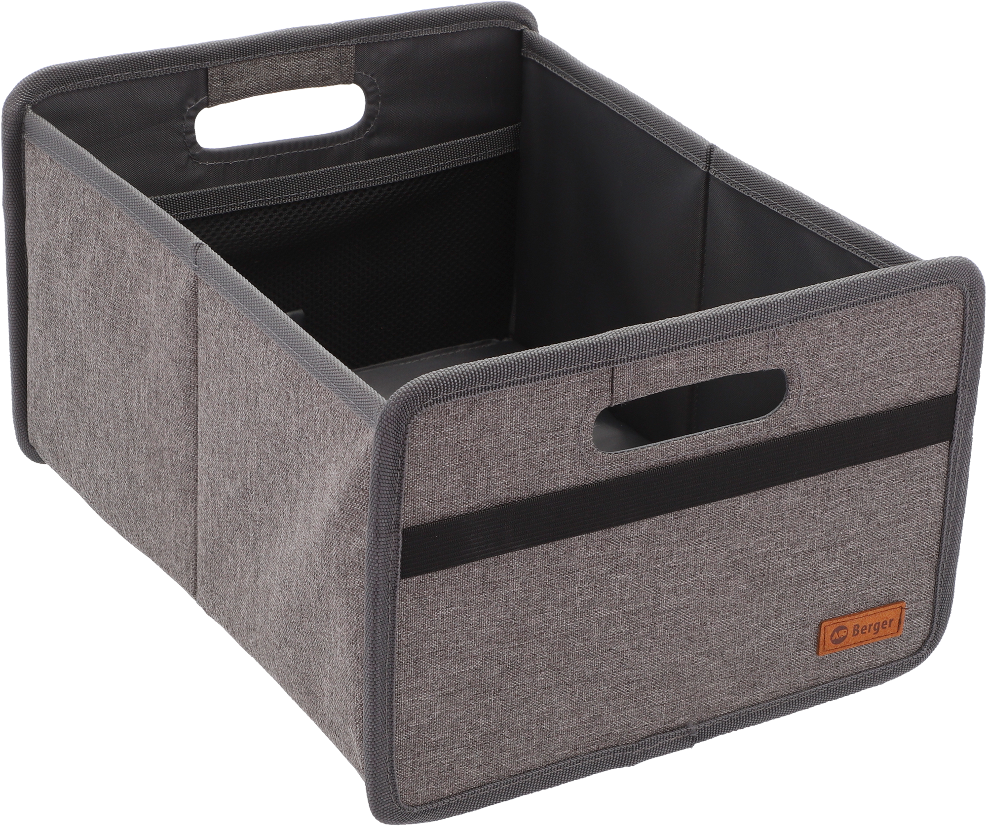 Sammenleggbar boks Milo Midi Low 15 l grå/svart 600D polyester forfra