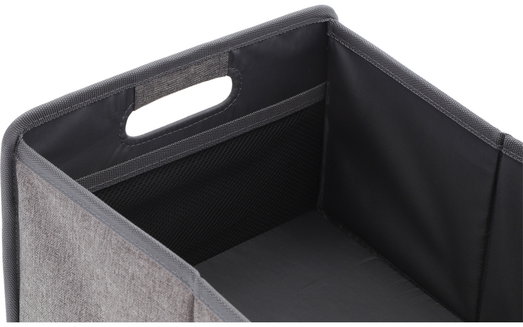 Sammenleggbar boks Milo Midi Low 15 l grå/svart 600D polyester detalj