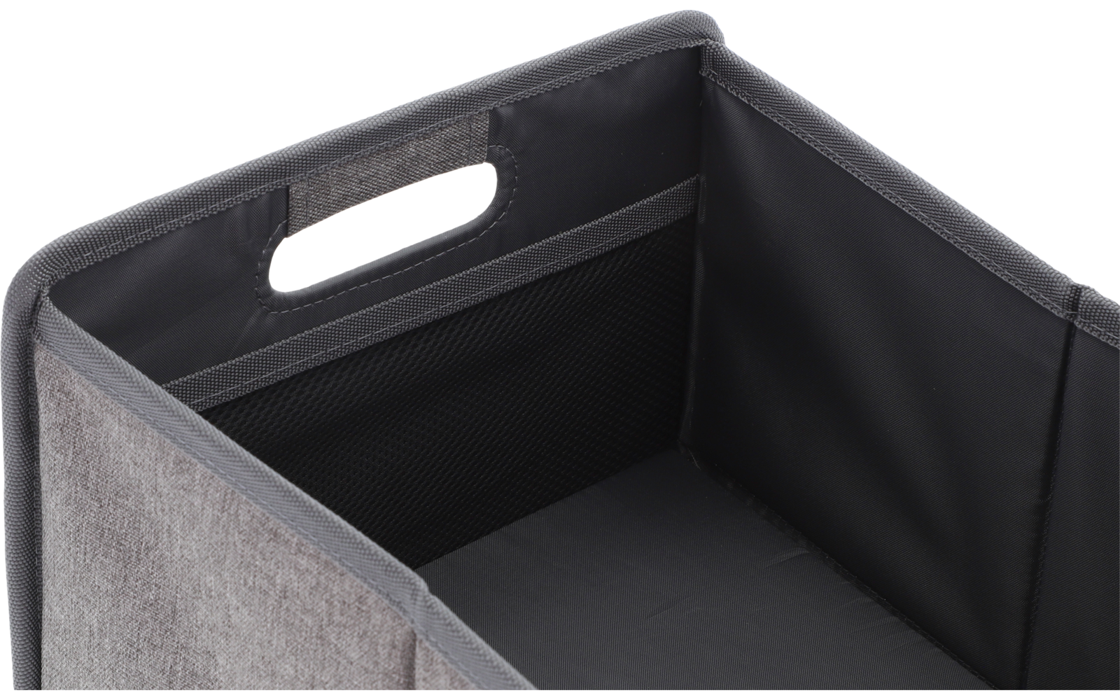 Sammenleggbar boks Milo Midi Low 15 l grå/svart 600D polyester detalj