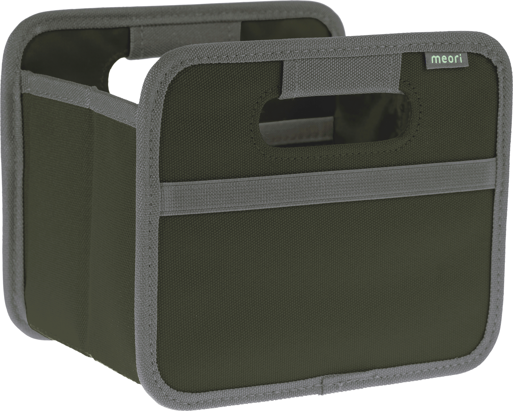 Sammenleggbar boks mini olivengrønn 1,8 l polyester - Meori forfra