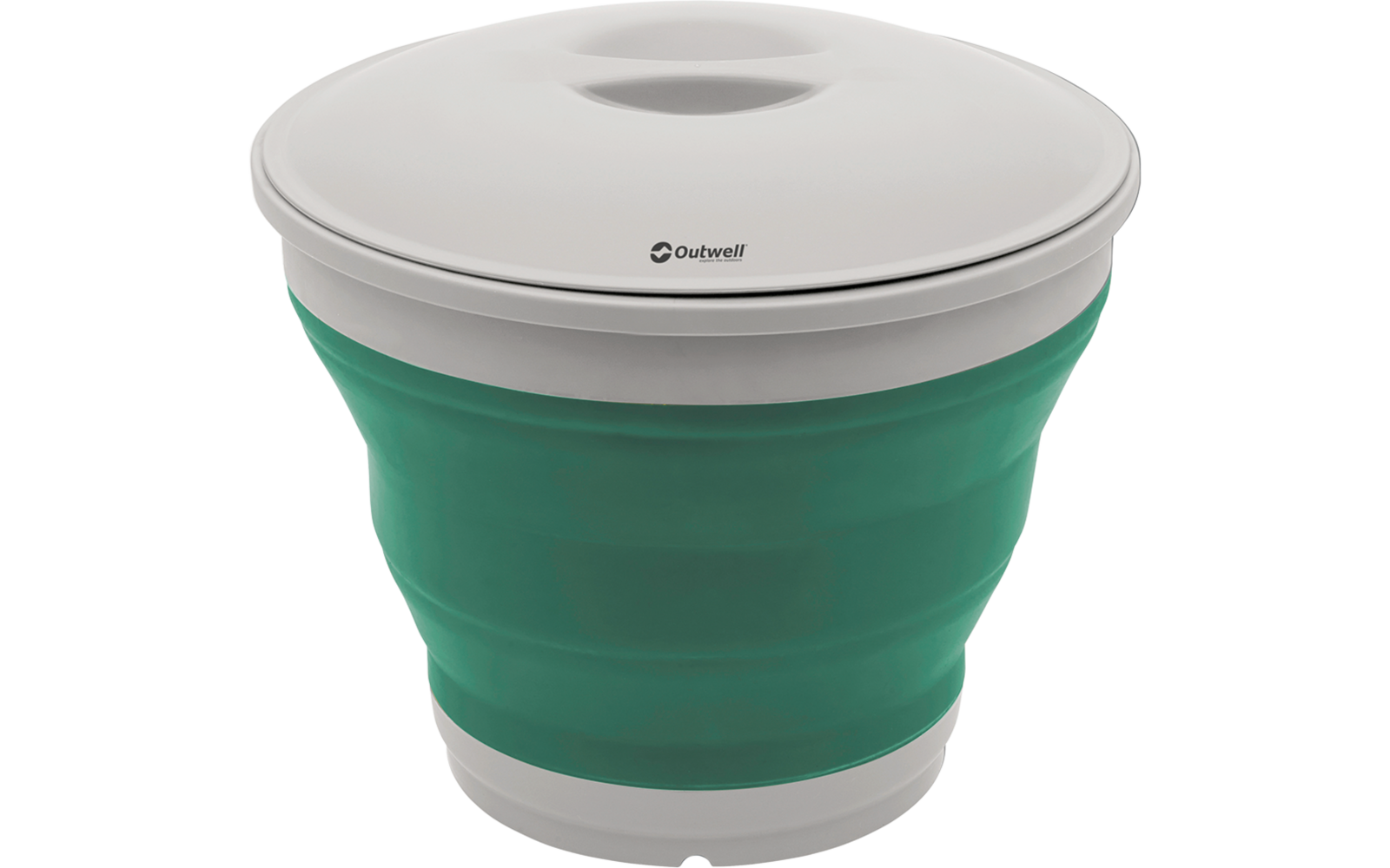Sammenleggbar bøtte med lokk 7,5 liter shadow green - Outwell bakside