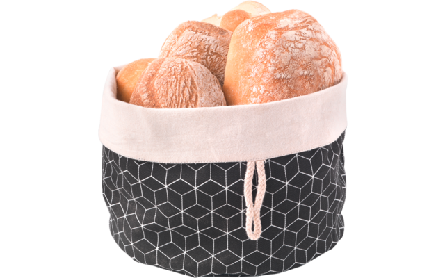 Sammenleggbar brødkurv i bomull med knapplukking 20 cm Metaltex bakside