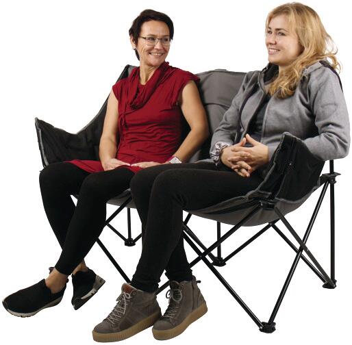Sammenleggbar campingsofa for 2 personer 125x58 cm polstret - Holiday Travel montert på campingplass