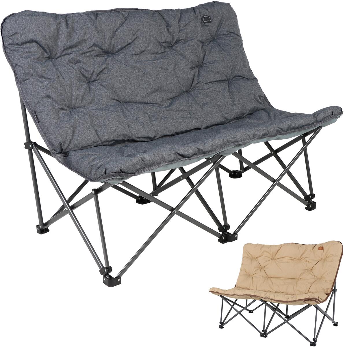 Sammenleggbar campingsofa Lindon Relax 2-pers 132x94 cm forfra
