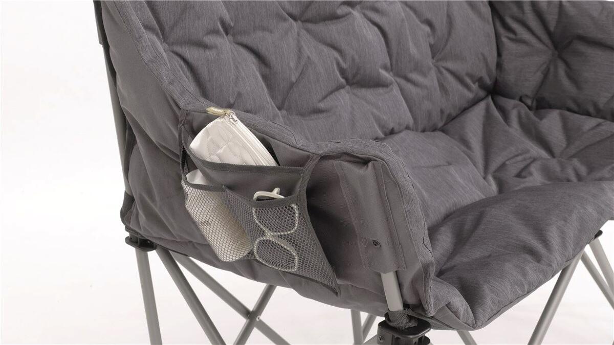 Sammenleggbar campingsofa Sardis Lake 125x57 cm grå bakside