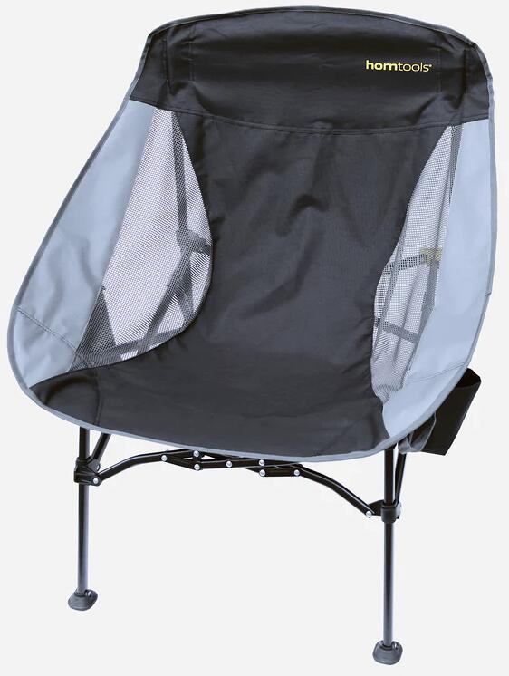Sammenleggbar campingstol blå 150 kg - horntools montert på campingplass