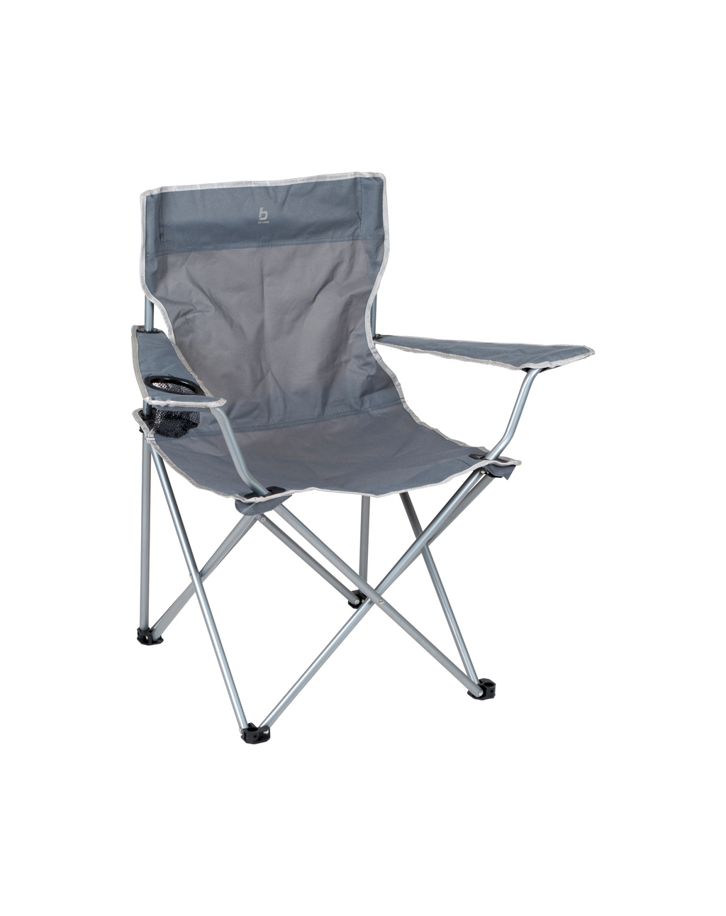 Sammenleggbar campingstol grå 600D polyester forfra