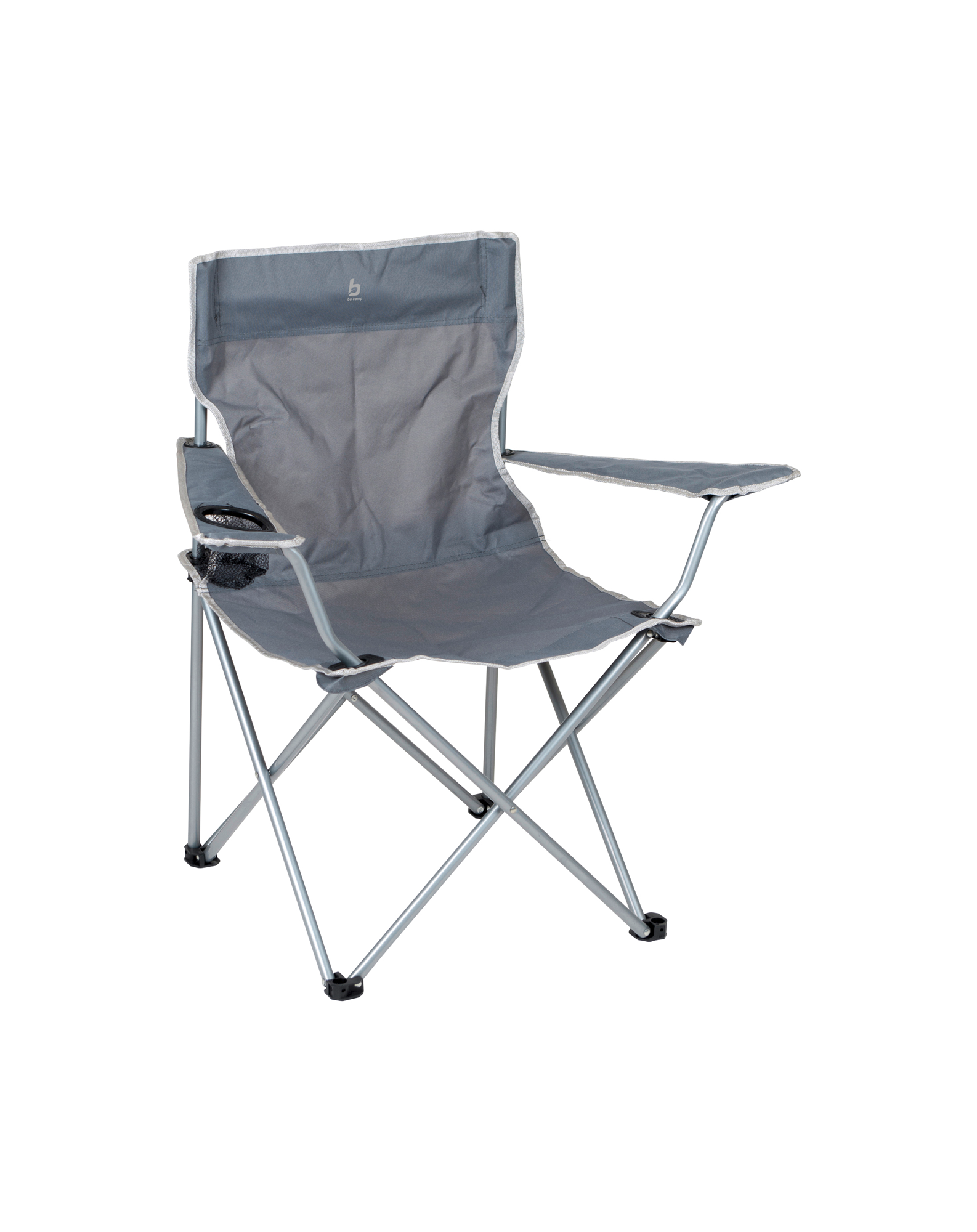 Sammenleggbar campingstol grå 600D polyester forfra