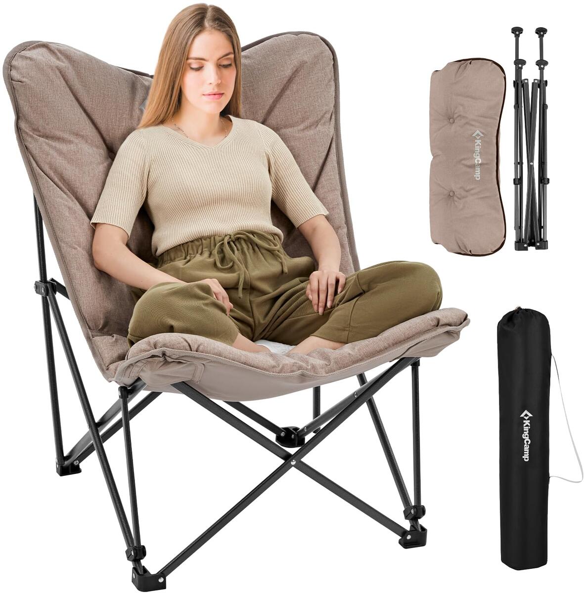 Sammenleggbar campingstol Lindon Relax polstret sammenpakket