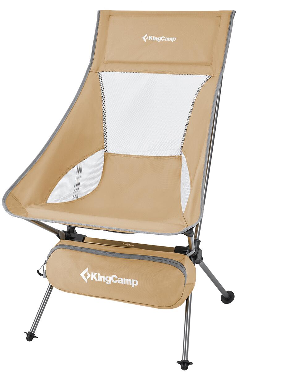 Detalj av stoff og ramme på Sammenleggbar campingstol Logan aluminium 1,5 kg - KingCamp