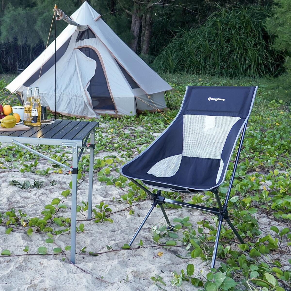Sammenleggbar campingstol Logan aluminium 1,5 kg - KingCamp fra siden