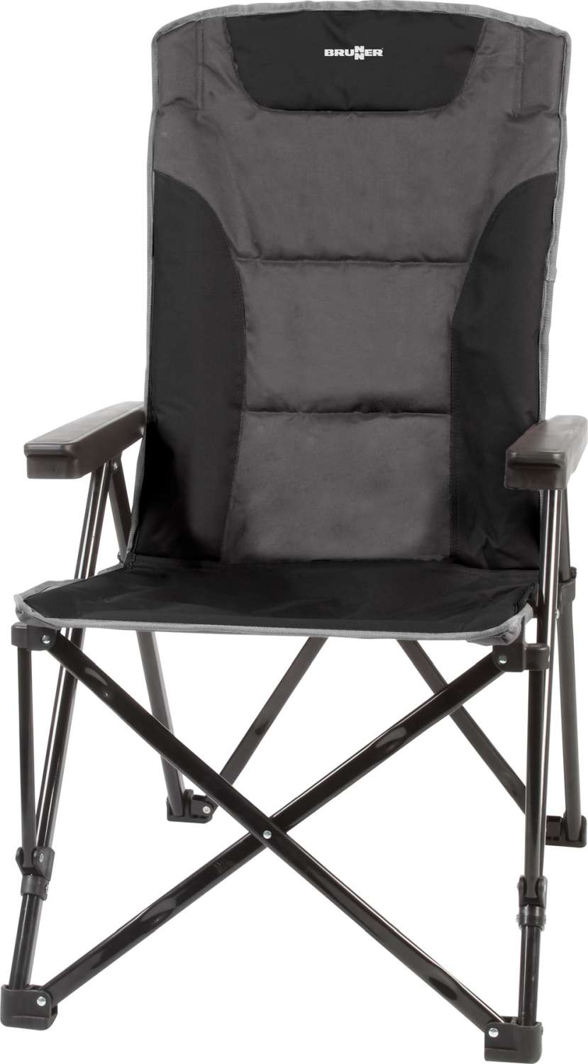 Sammenleggbar campingstol Raptor Recliner 3-pos ryggstøtte - Brunner forfra
