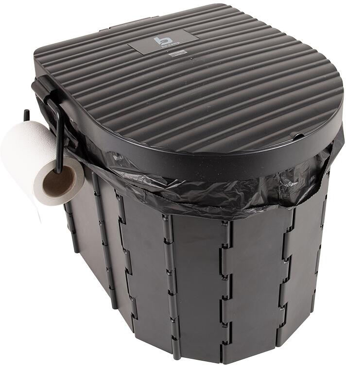 Sammenleggbar campingtoalett 7l maks 100 kg antrasitt - Bo-Camp bakside