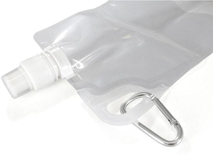 Sammenleggbar drikkeflaske 1 liter BPA-fri transparent nærbilde av sportstrikk