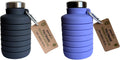 Sammenleggbar drikkeflaske silikon 700 ml med karabinkrok Pandoo forfra