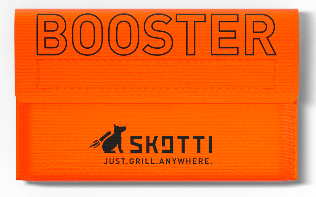 Detalj av sammenleggbar gasskoker Booster i rustfritt stål