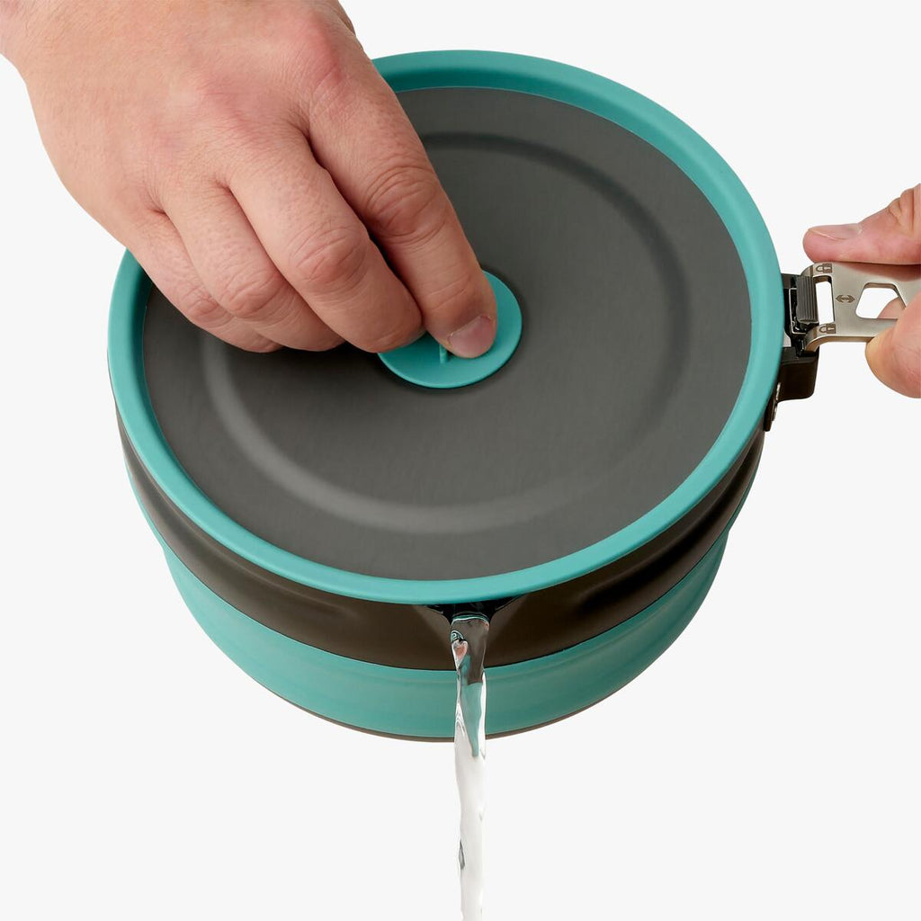 Nærbilde av lokkholder på Sammenleggbar gryte Frontier 2,2 l aluminium 297 g